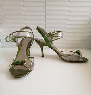 Sandalias Georges Rech - Tacón Verde Oliva