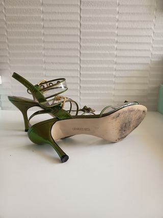 Sandalias Georges Rech - Tacón Verde Oliva
