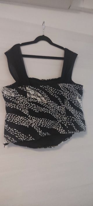Top fiesta negro y blanco - Talla 44