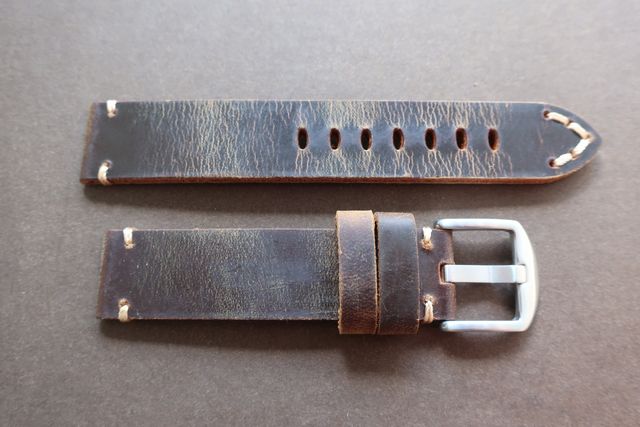 Correia de couro grossa 20mm Marrom Vintage