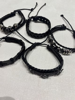 Pulseras cuero - 5 unidades