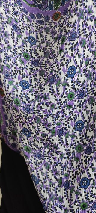 Blusón estampado amarillo y morado