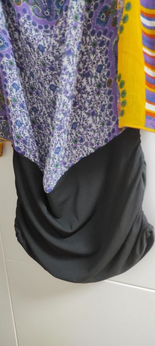 Blusón estampado amarillo y morado