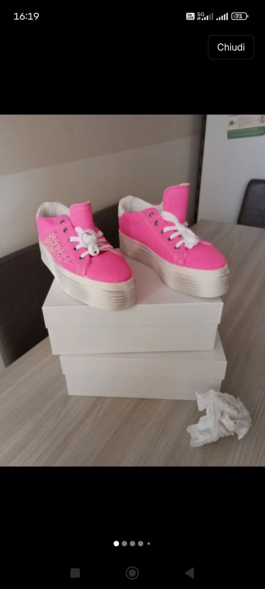 Scarpe Pink Tela donna