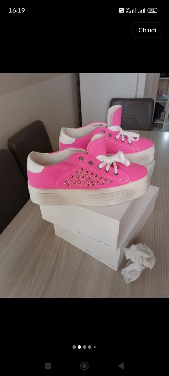 Scarpe Pink Tela donna