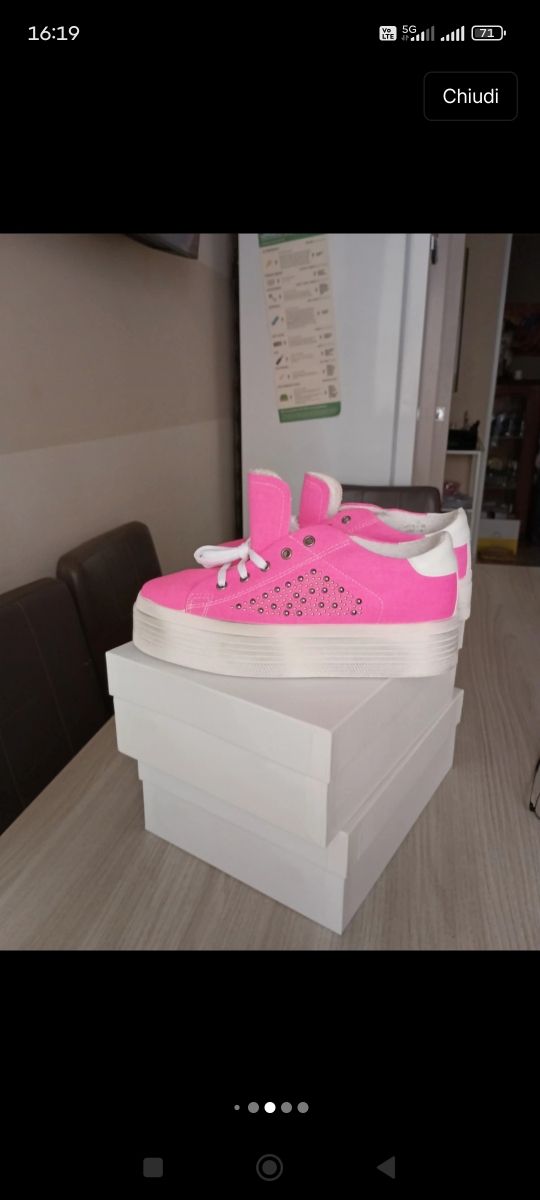 Scarpe Pink Tela donna