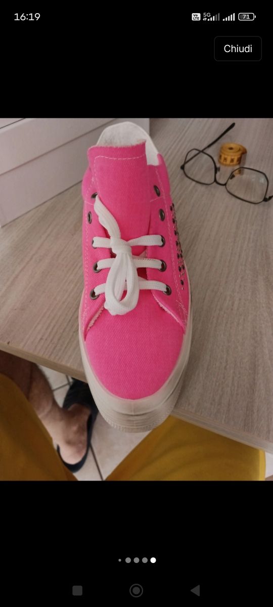 Scarpe Pink Tela donna