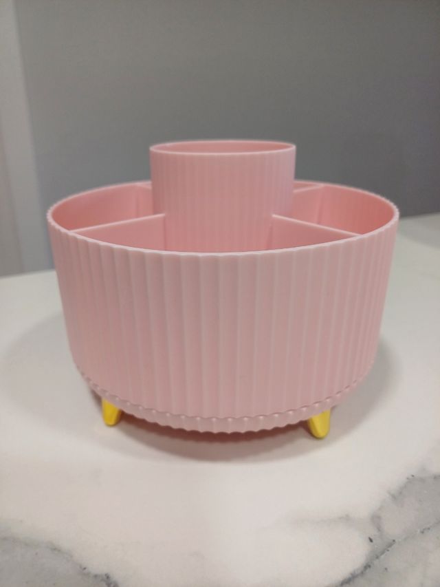 Organizador maquillaje giratorio rosa