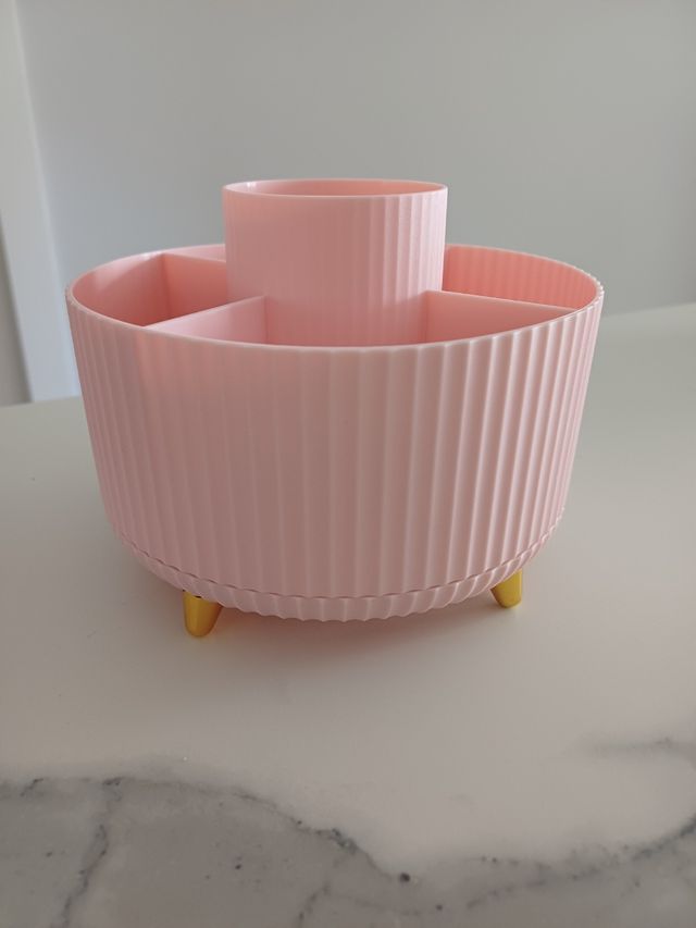 Organizador maquillaje giratorio rosa