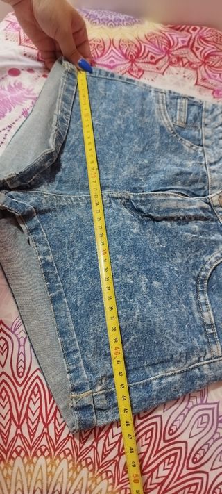 Conjunto top rojo & shorts denim