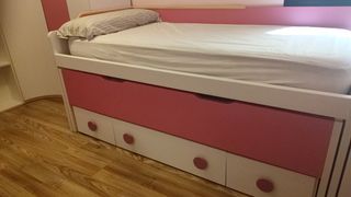 Muebles habitación niña - Rosa y Blanco