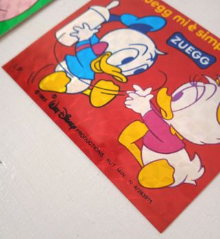 Set Due Adesivi Figurine Disney Per Zuegg 1985