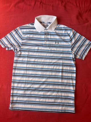Polo Under Armour rayas azul-blanco M