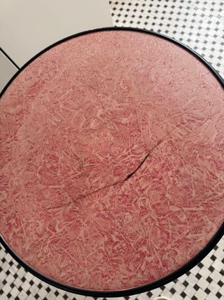 Mesa bistrot vintage roja