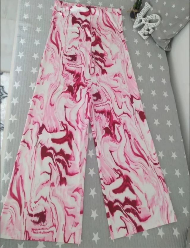 Mono estampado fluido - Rojo y Rosa