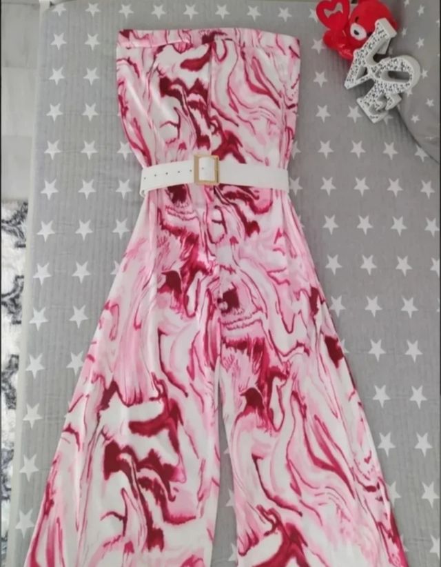 Mono estampado fluido - Rojo y Rosa