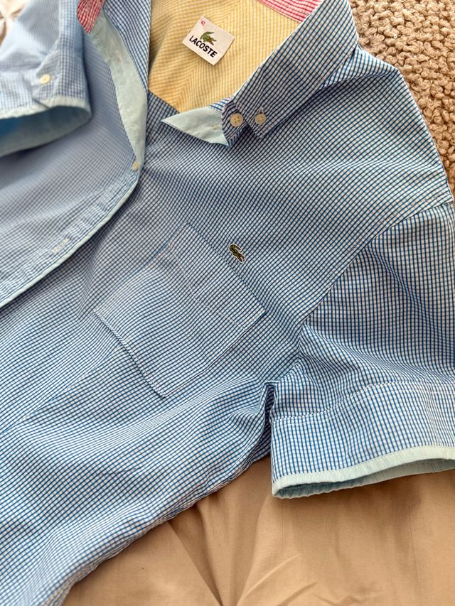 Camicia Lacoste blu a quadri