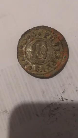 Moneda antigua vellon rico plata Felipe IV