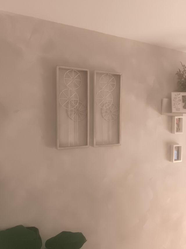 Set 2 murales cerchi in legno-metallo