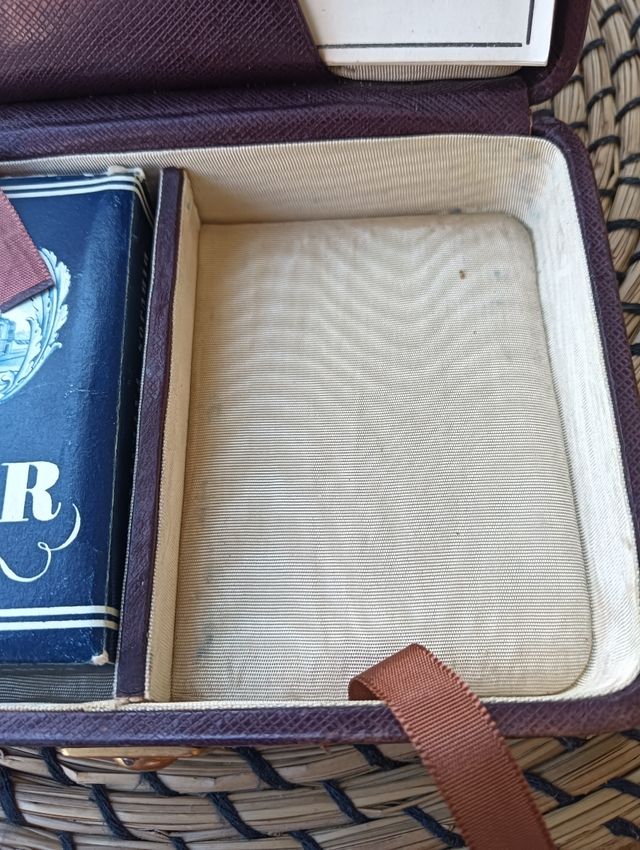 Juego poker antiguo estuche piel