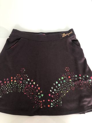 Falda Desigual negra- multicolor
