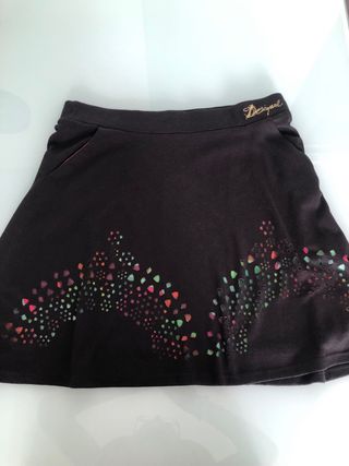 Falda Desigual negra- multicolor