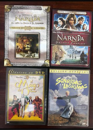 4 DVD: Narnia, Mago de Oz, Sonrisas y Lágrimas