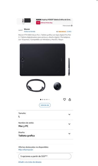 Wacom Intuos Pro L PTH-860 | Tableta gráfica