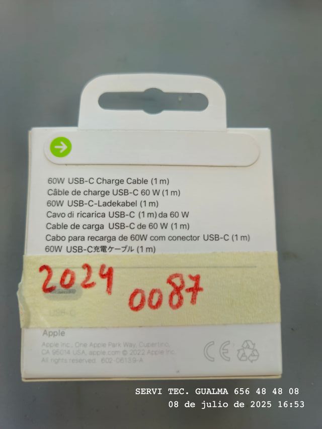 Cavo di Ricarica Apple USB-C 60W - 1m [A3]