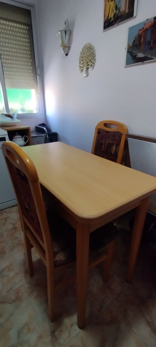Mesa comedor cocina 2 sillas plegable