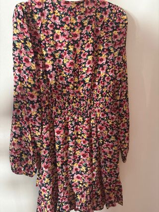 Vestido floral - Negro y rosa