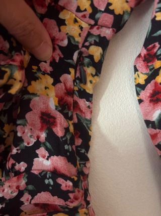 Vestido floral - Negro y rosa