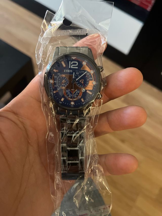 Reloj EYROS - Pulsera negra y azul