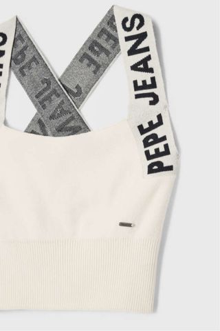 Top cropped Pepe Jeans blanco