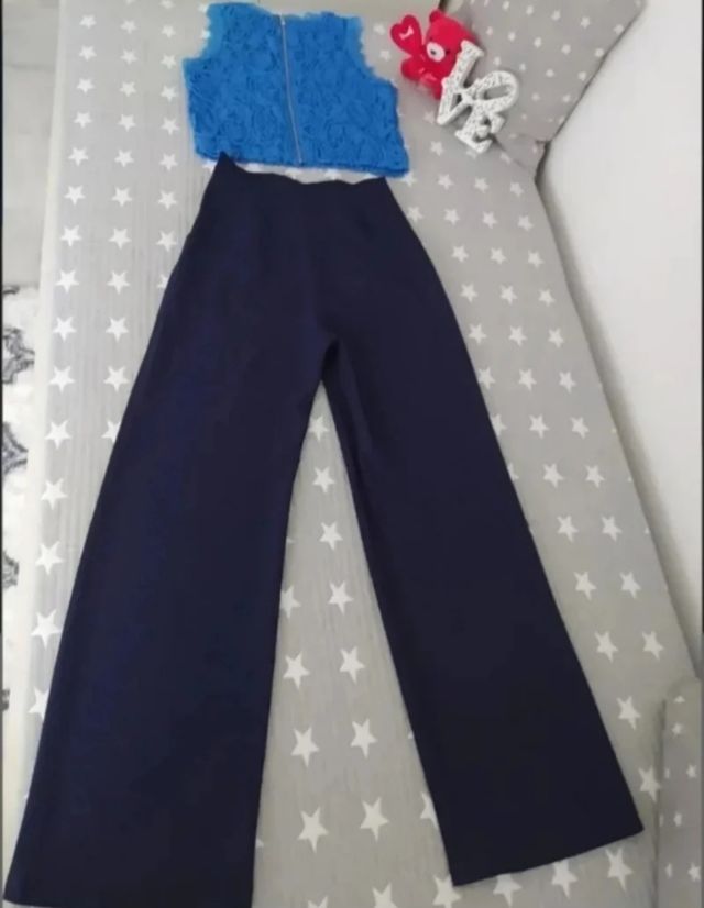 Conjunto top y pantalón azul