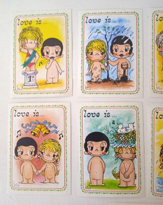 Set Nove Figurine Love Is - Figurine Panini Anni 7