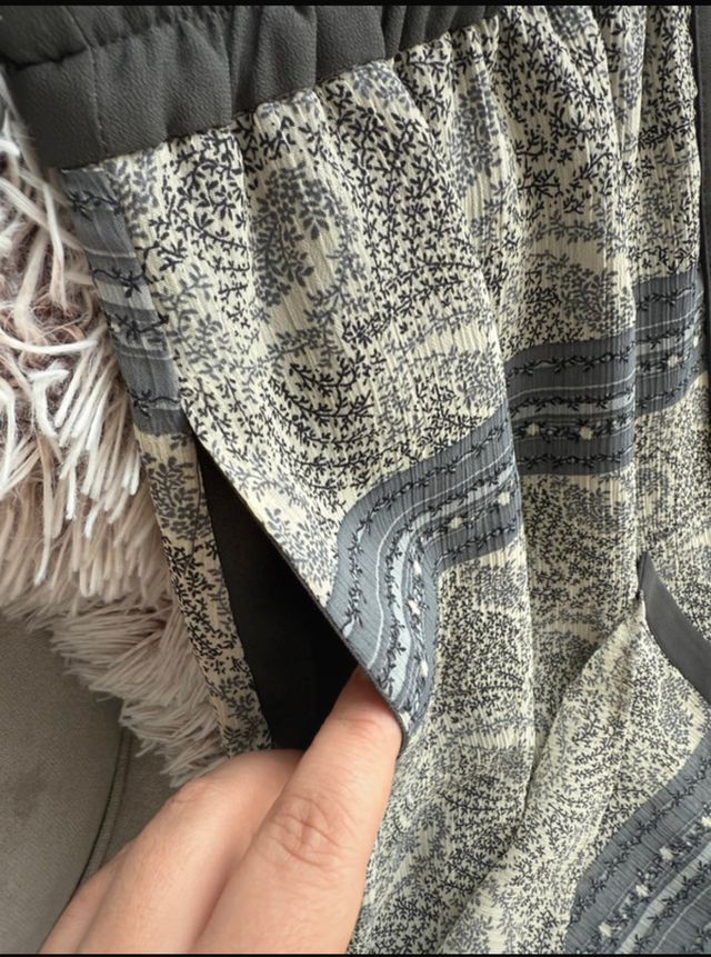 Abito boho chic beige e grigio