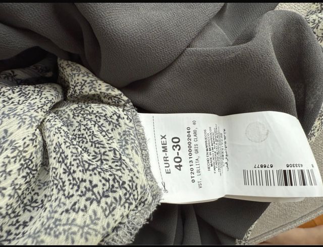 Abito boho chic beige e grigio