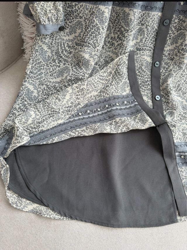 Abito boho chic beige e grigio