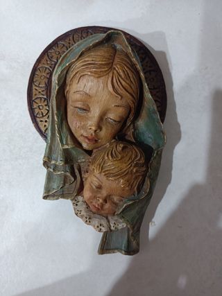 Quadro icona capoletto vintage Madonna con Gesù 