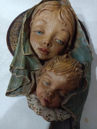 Quadro icona capoletto vintage Madonna con Gesù 