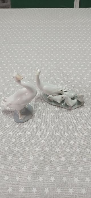 Lladró: 2 figuras Gansos porcelana