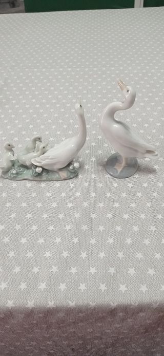 Lladró: 2 figuras Gansos porcelana