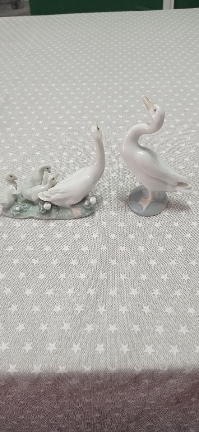 Lladró: 2 figuras Gansos porcelana