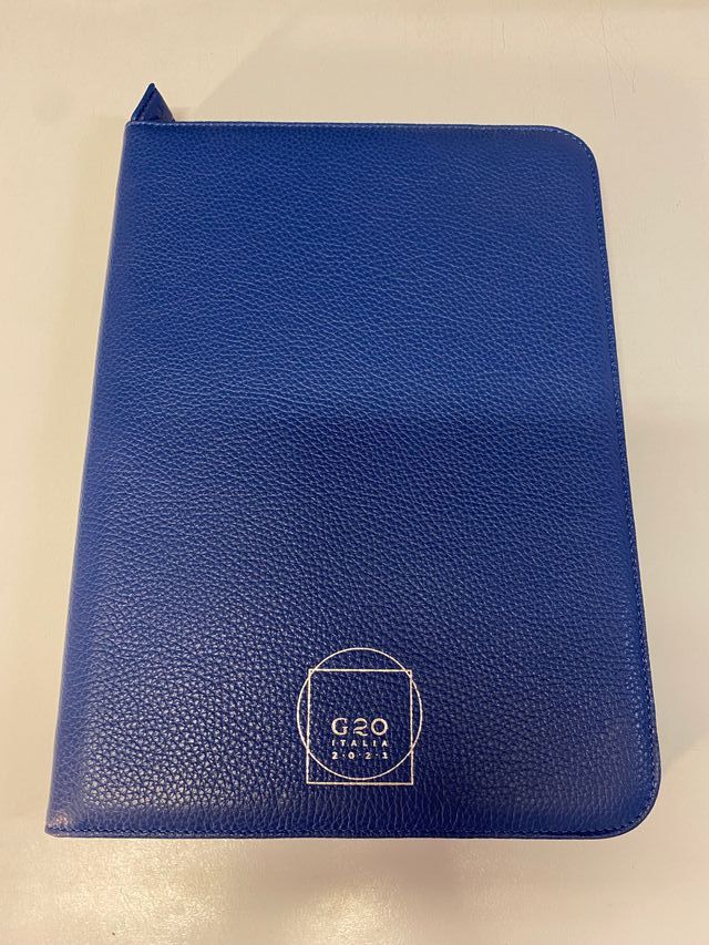 Portadocumenti Fabriano in pelle blu