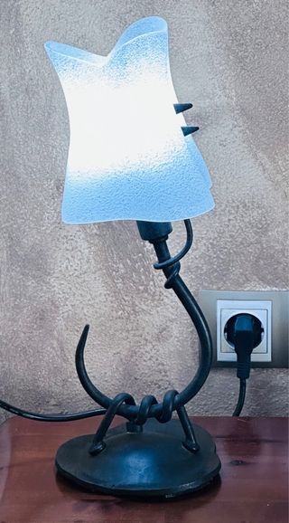 Lámpara mesita forja. Pareja.