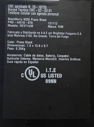 BlackBerry 9320 - teléfono sin usar