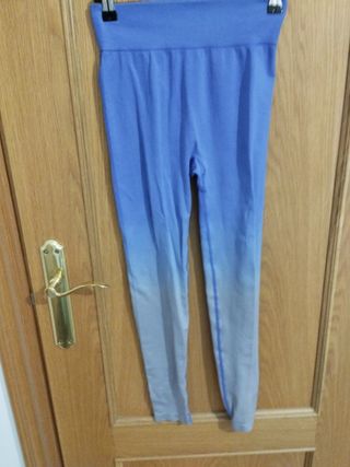 Mallas deporte mujer azul-gris