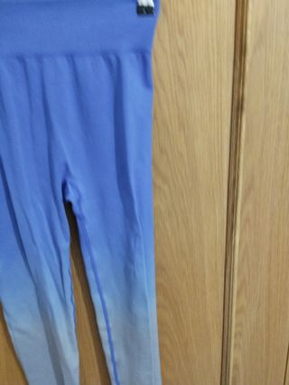 Mallas deporte mujer azul-gris