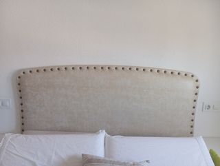 Cabecero cama beige - Piel sintética